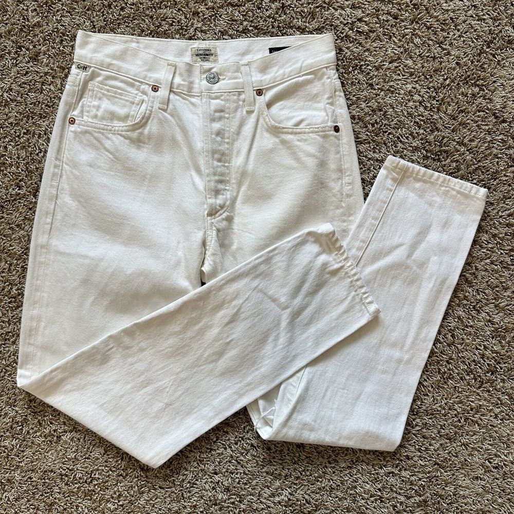 Citizens of Humanity Liya High Rise Classic Fit Crop White Jeans Womens Size 24